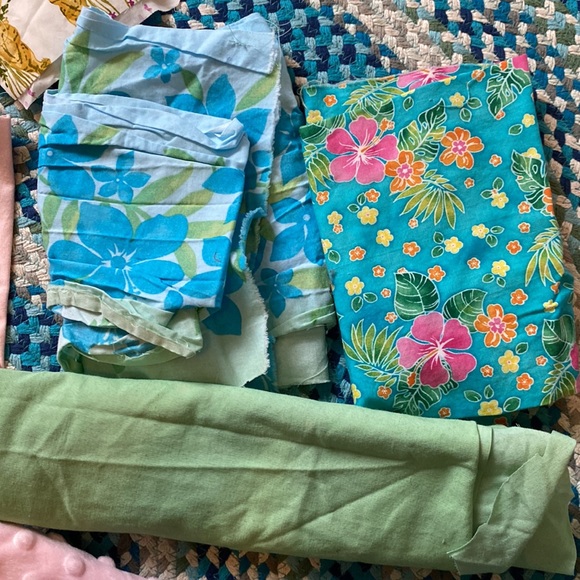 Girl Quilt fabric yardage Bundle includes pink soft minky fabric & floral flower - Picture 6 of 8